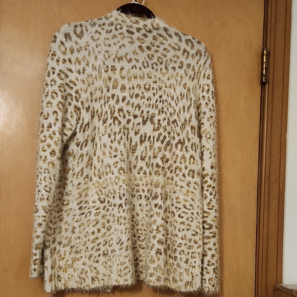Cynthia Rowley Cream and Brown Leopard Cardigan - Picture 6 of 6